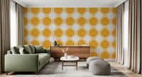 Quatrefoil design wallpaper used in Living space background setting