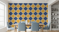 Mediterranean pattern wallpaper in classic Dining seating area