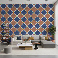An inviting Hallway featuring the authentic tile aesthetic of this premium wallpaper.