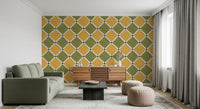 Mediterranean Earthy diamond pattern wallpaper perfect for a bright and Hallway.