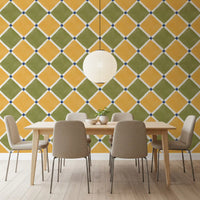 Upgrade your Dining room background with this rustic Mediterranean wallpaper.