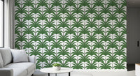 Tropical Frond Rhythm wallpaper completing the aesthetic of a Living area