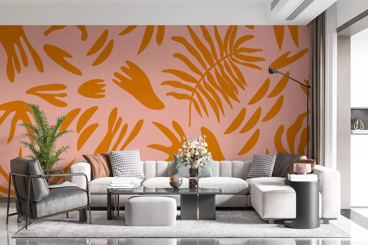 Terra & Blush Flora Wall Mural