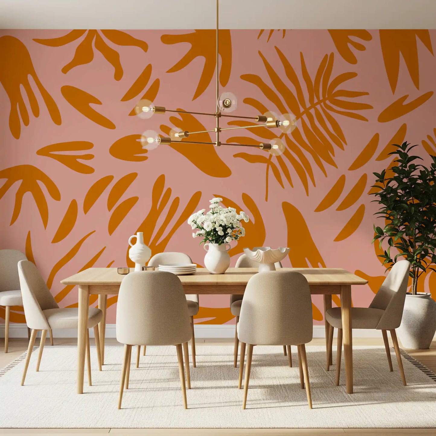 Terra & Blush Flora Wall Mural