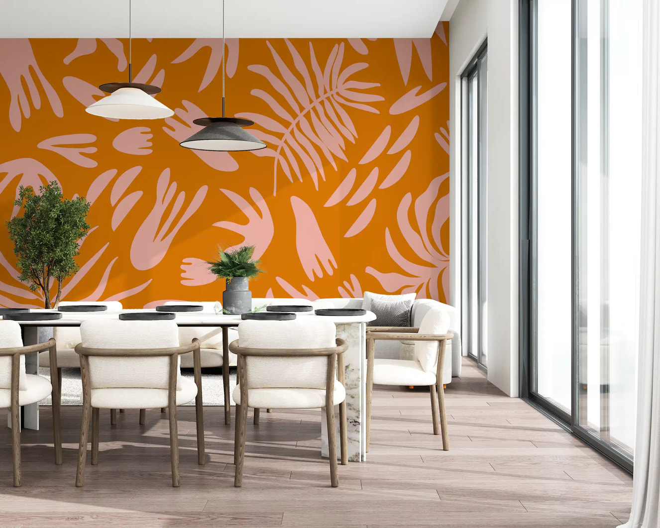 Retro Tropic Bloom Wall Mural