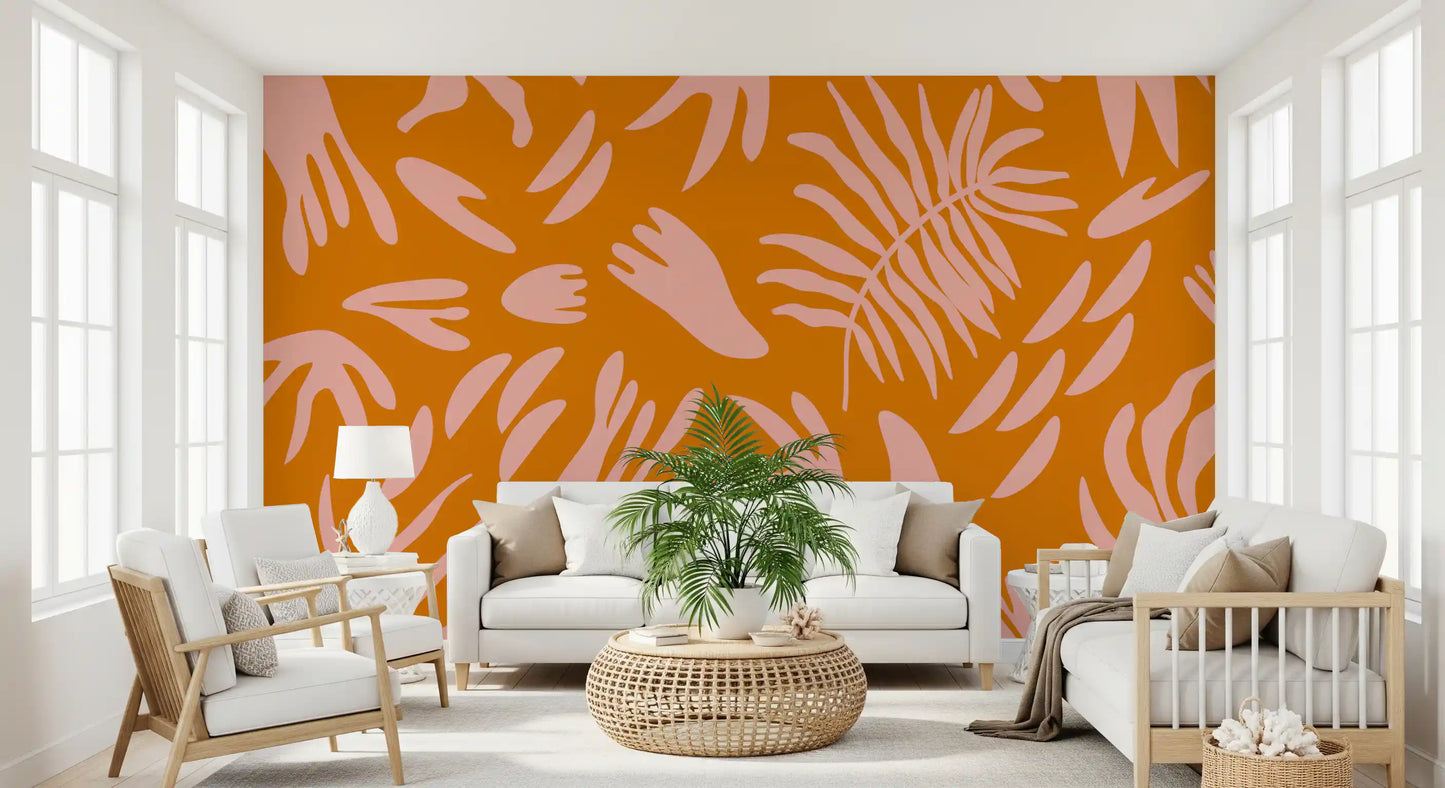 Retro Tropic Bloom Wall Mural