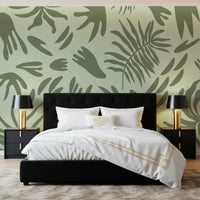 Nature-inspired wall mural with flowing leaf Harmony.