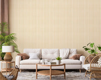 Classic vertical stripe wallpaper with neutral tones and soft texture