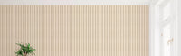 Vintage striped wallpaper in soft beige and cream with fabric look finish