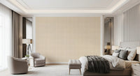Classic vertical stripe wallpaper with subtle canvas and muted palette