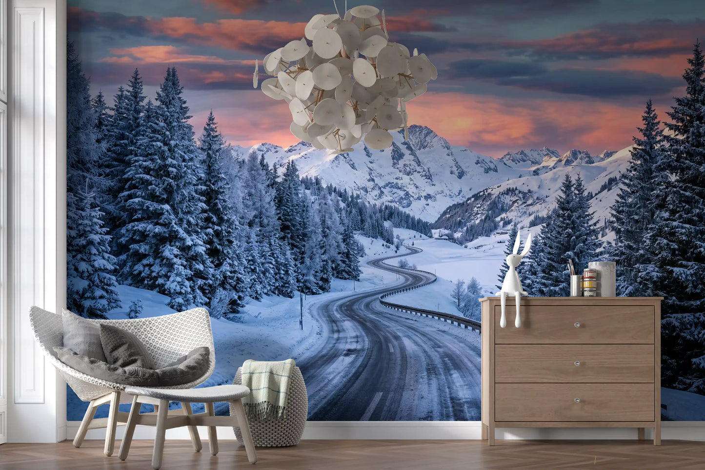 Alpine Road Sunset Dream Wall Mural