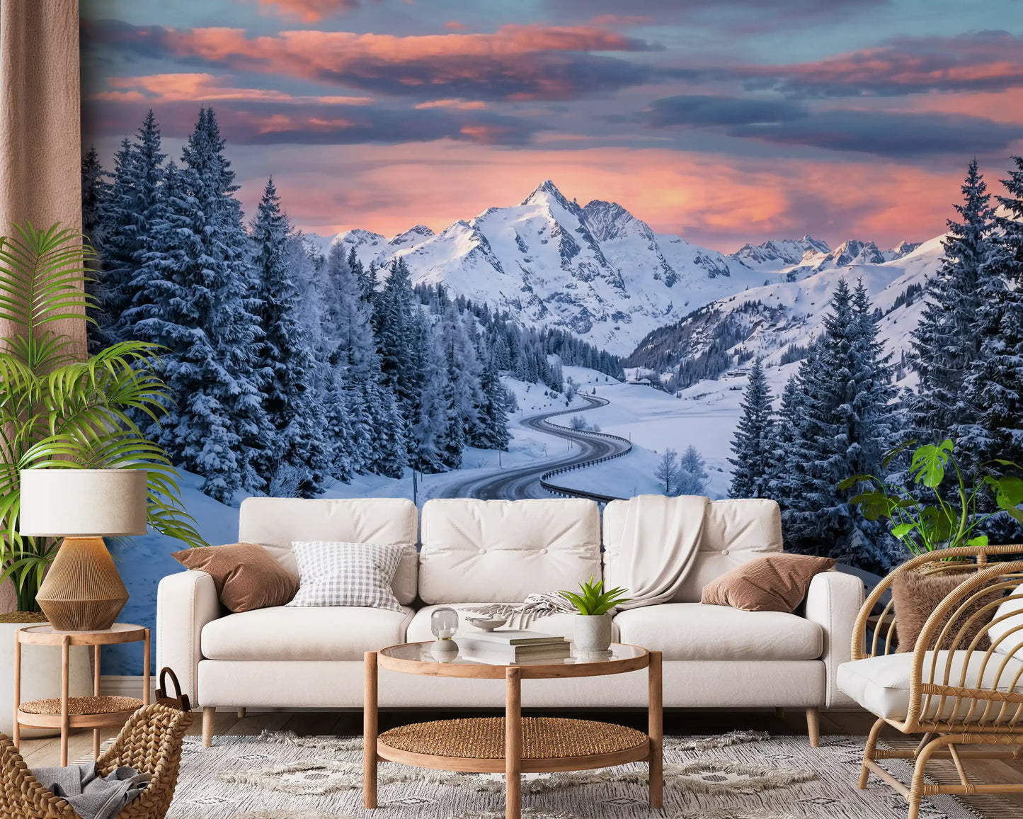 Alpine Road Sunset Dream Wall Mural