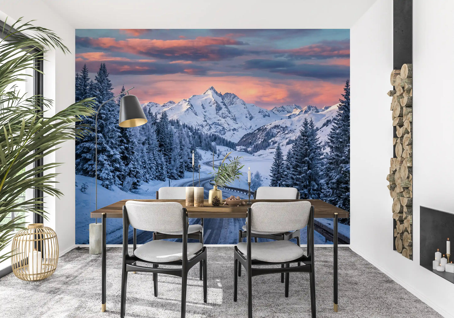 Alpine Road Sunset Dream Wall Mural