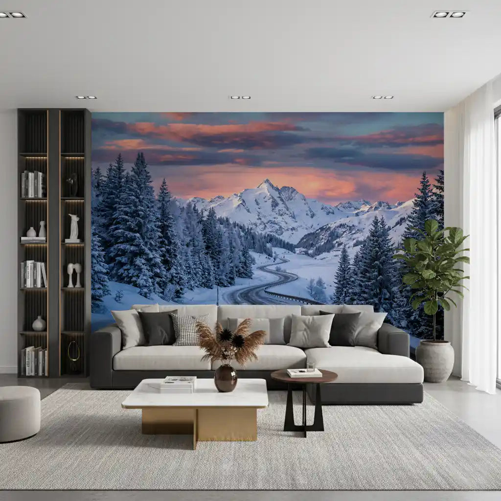 Alpine Road Sunset Dream Wall Mural