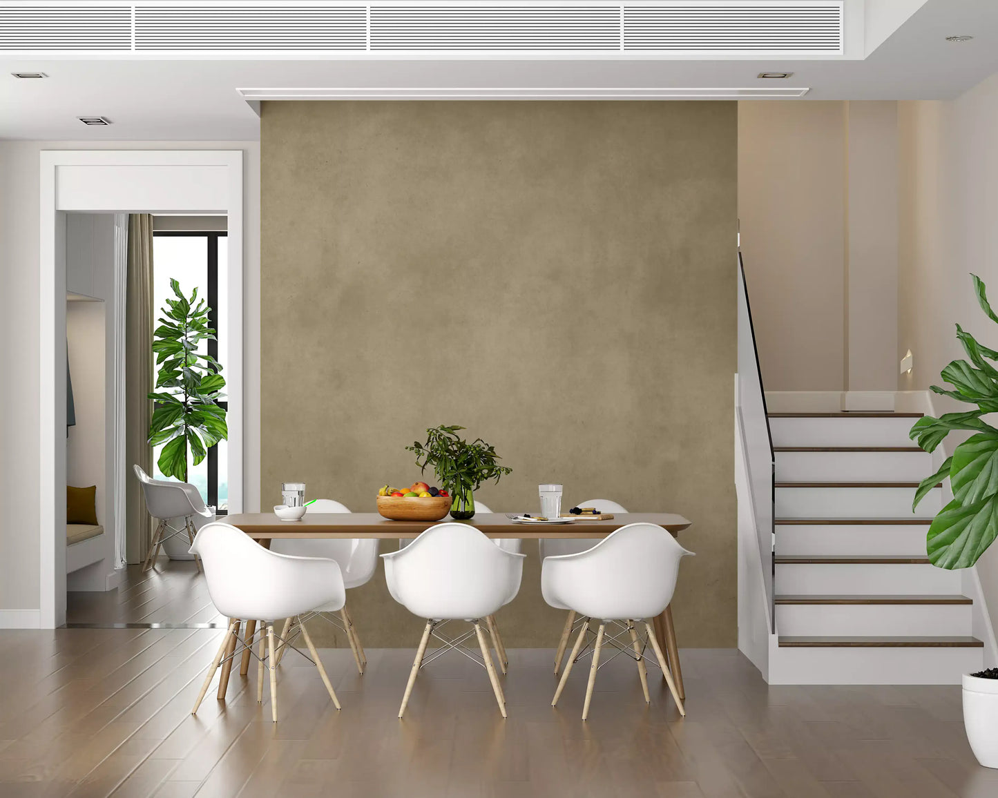 Warm beige Paper wall mural, light textured wall mural surface with soft finish