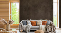 Plain brown wall mural with soft chocolate texture wall mural effect in dining room