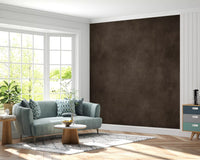 Chocolate brown wall mural with soft textured wall mural finish in living room
