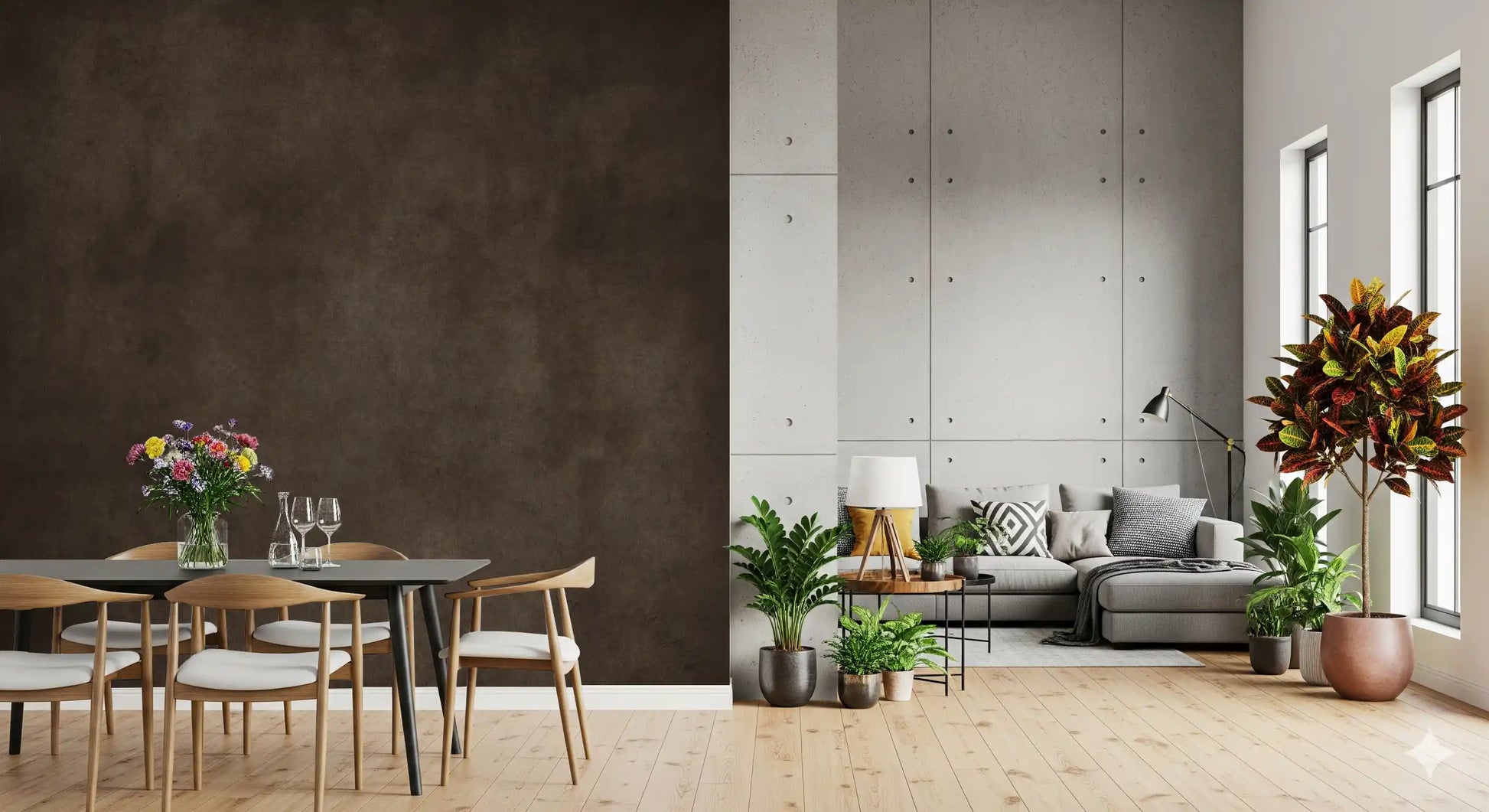 Modern brown wall mural, Dirty Paper Chocolate texture wall mural finish