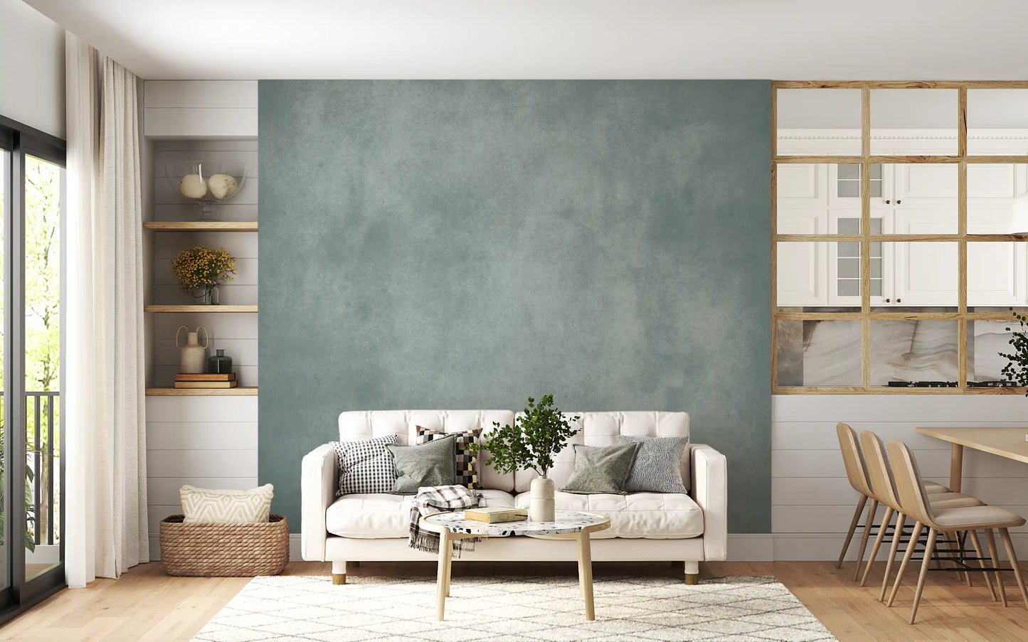 Minimal wall mural with faded paper texture paper and neutral look