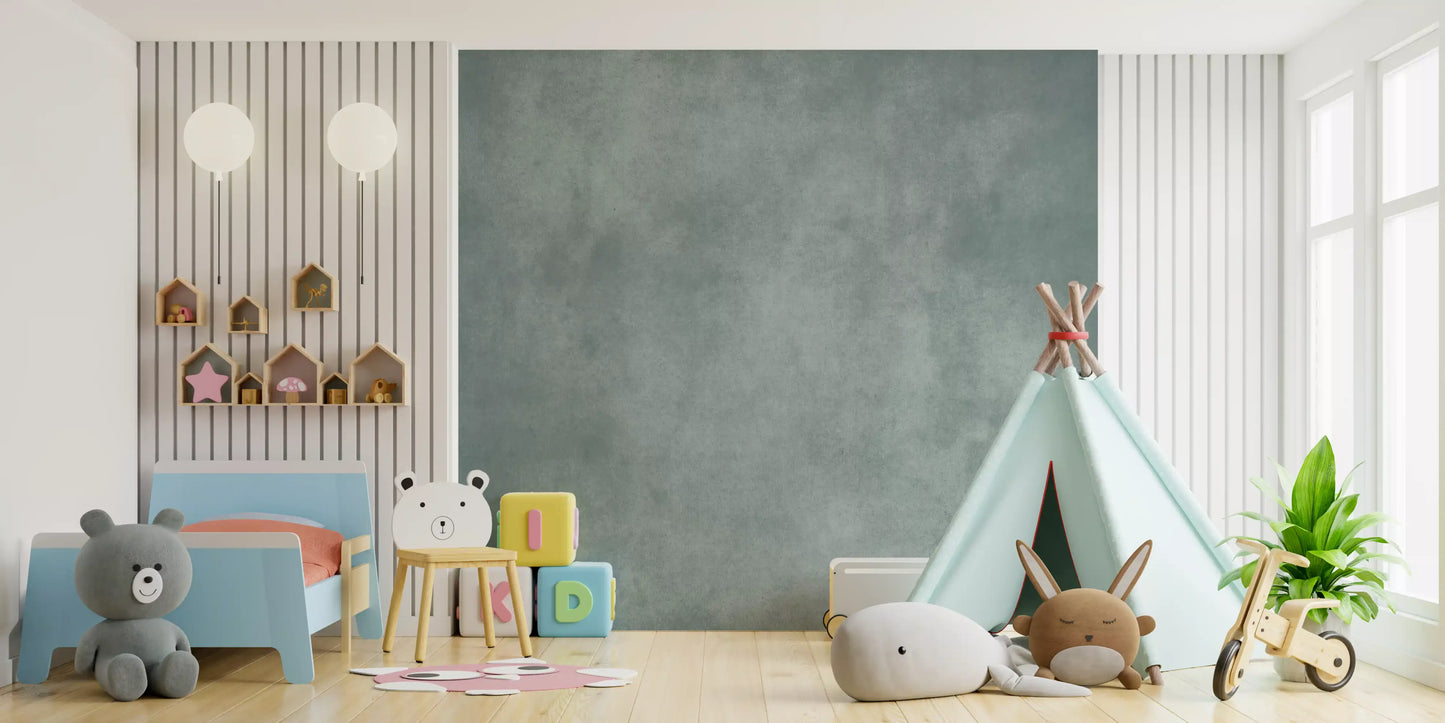 Abstract texture wall mural with pool blue green finish