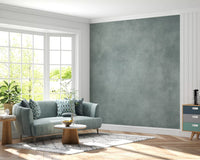 Soft finish wall mural with muted paper blue green color palette