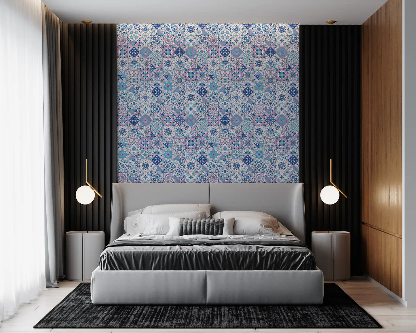 Mediterranean hues/ Azulejo tiles 3 Wallpaper⁠