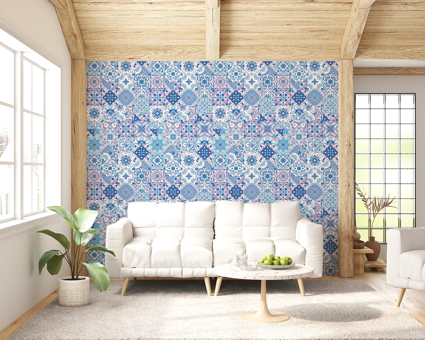 Mediterranean hues/ Azulejo tiles 3 Wallpaper⁠