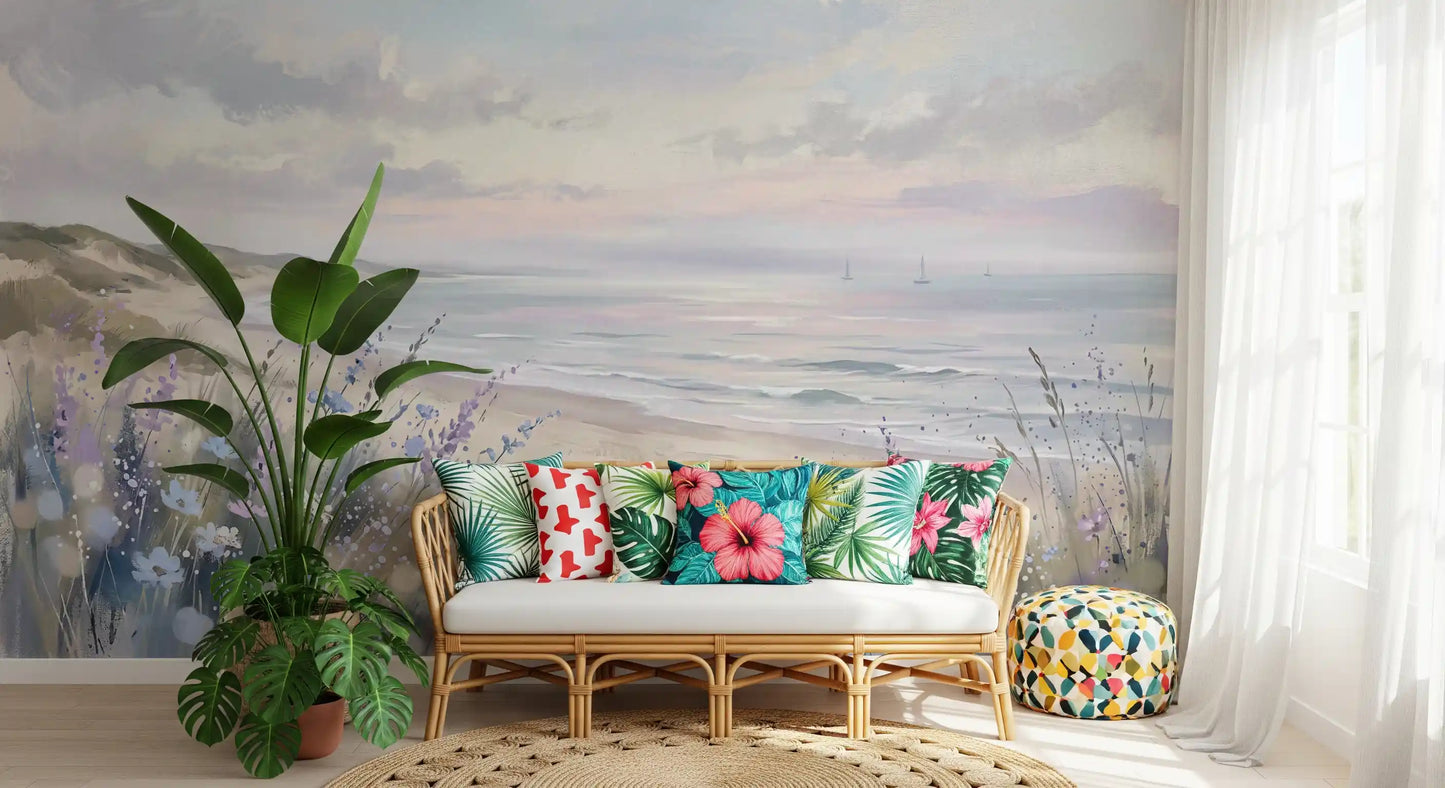 Seaside Serenity & Dune Blooms Wall Mural