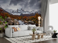 Home Office wall mural highlighting alpine fall landscape and cascading water