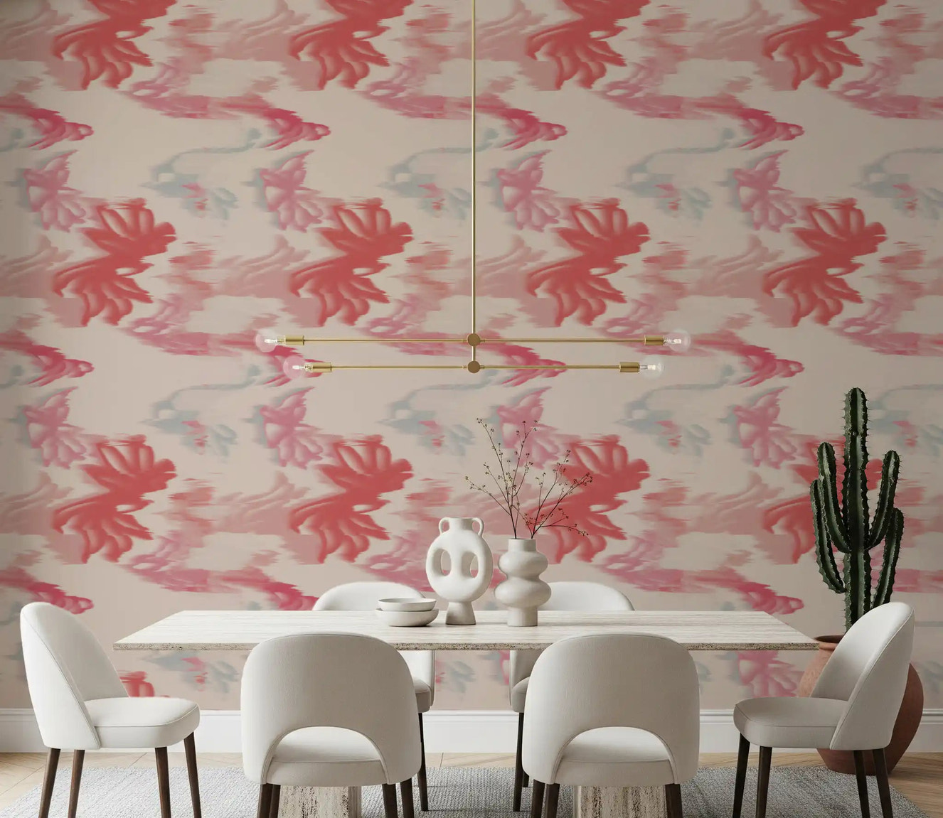 Soft Blush Flow wallpaper in blush tones with layered fluid pattern