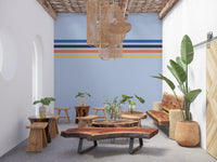 Minimal striped wall mural with Retro Horizon Stripes clean pattern