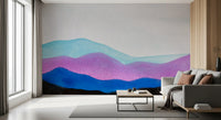 Modern landscape wall mural with Colorflow Mountain Dream soft tones