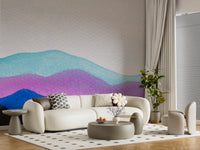 Minimal abstract wall mural with Colorflow Mountain Dream smooth layers