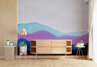 Abstract mountain wall mural showing Colorflow Mountain Dream gradients