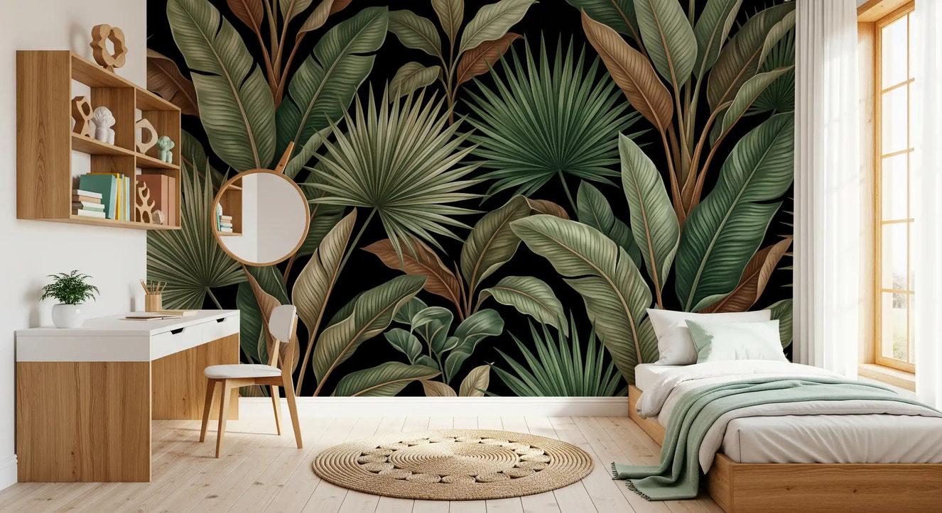 Botanical Noir Wall Mural