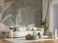 Misty Forest Landscape wall mural showing soft leaves and muted backdrop