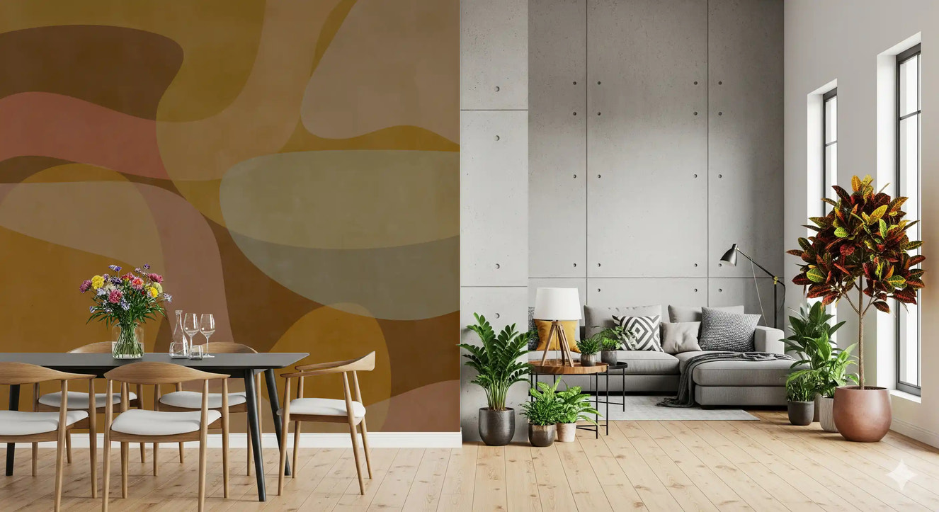 Earthen Waves Abstract Wall Mural