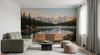 Hallway space using Alpine Dawn Reflection wall mural scenic landscape