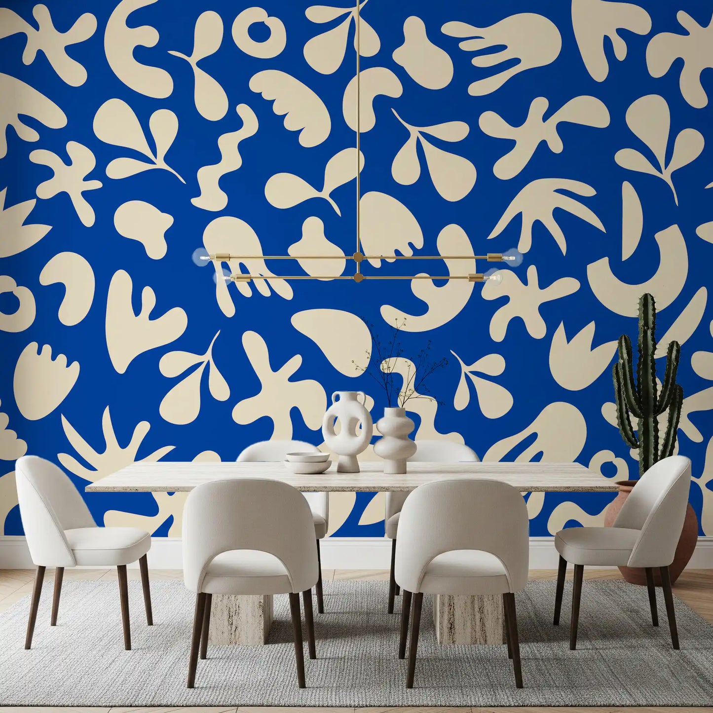 Modern cutout pattern defines Organic Flow Wall Mural with smooth movement