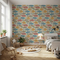 Sea Fish wallpaper showing bright scales and coastal design
