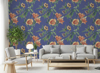 Flores antiguas sobre fondo de vinca Wallpaper⁠