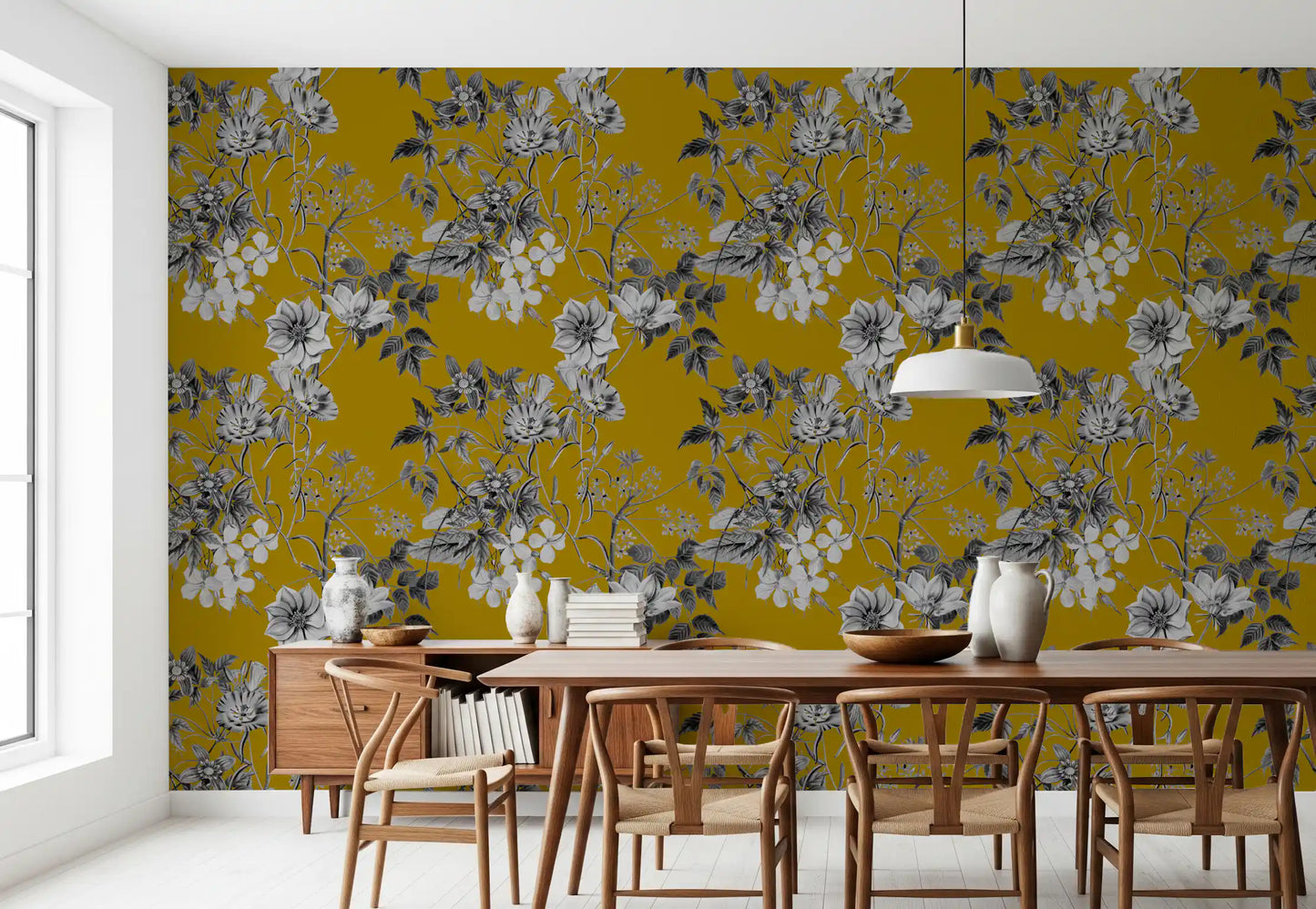 Boceto botánico de Flor de Ocre Wallpaper⁠