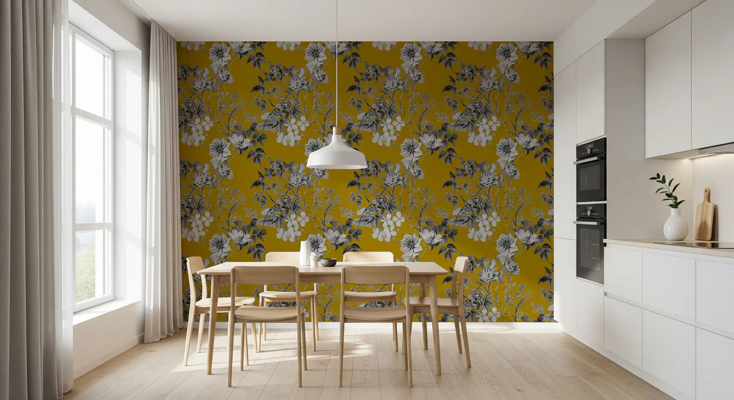 Boceto botánico de Flor de Ocre Wallpaper⁠