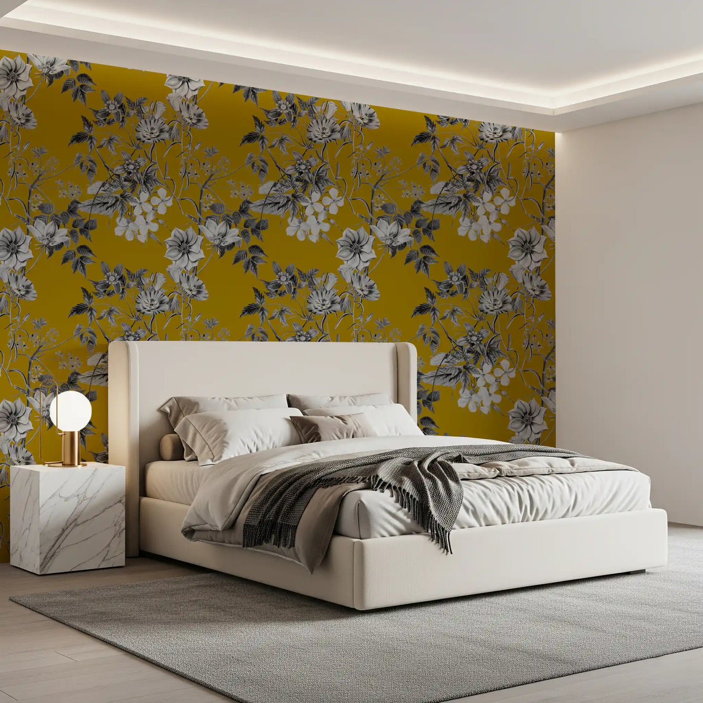 Boceto botánico de Flor de Ocre Wallpaper⁠