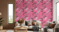 Grabados florales fucsia Wallpaper⁠