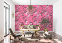 Grabados florales fucsia Wallpaper⁠