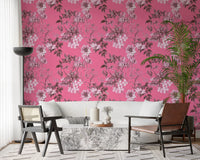 Grabados florales fucsia Wallpaper⁠