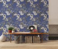 Home surface shows Botanical Vinca wallpaper with leafy sketch lines