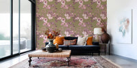 Vintage botanical surface with Heirloom Flowers floral line pattern