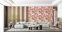 Soft floral wallpaper showing Floral Elegance botanical movement